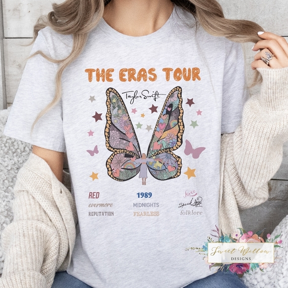 Taylor Swift The Eras Tour Butterfly Graphic T-Shirt - Picture 1 of 1